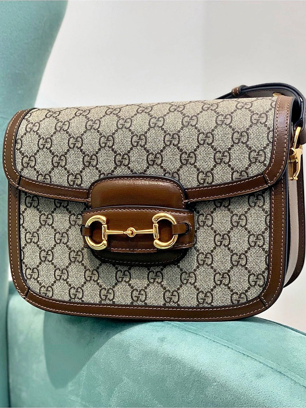 🥃GUCCI Horsebit 1955 Brown Shoulder Bag